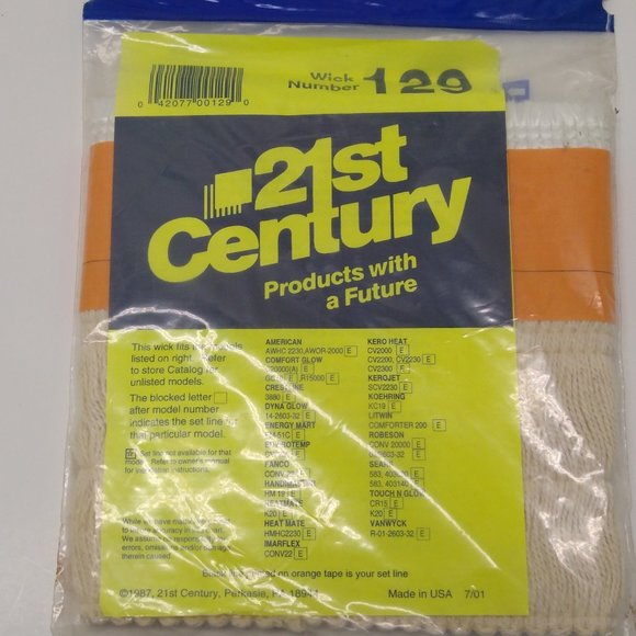 21st Century Kerosene Heater Wick Number 129 Fiberglass Made In USA NIB - Picture 7 of 9